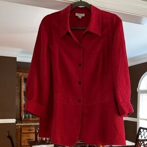 Coldwater Creek Red Button-Up Top
